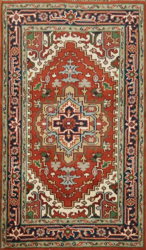 Luxurious Wool Rug with Classic Patterns 3x5