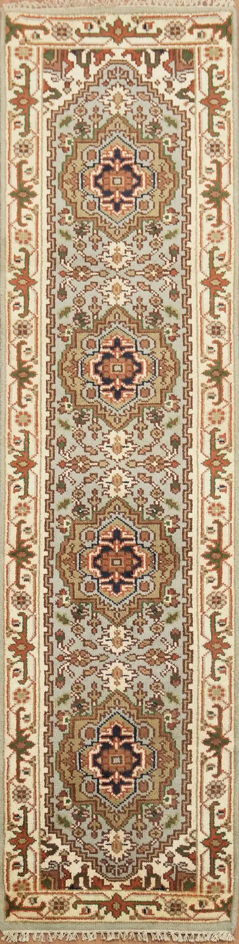 Luxurious Handmade Runner Rug with Exquisite Detailing 9' 10'' X 2' 6''