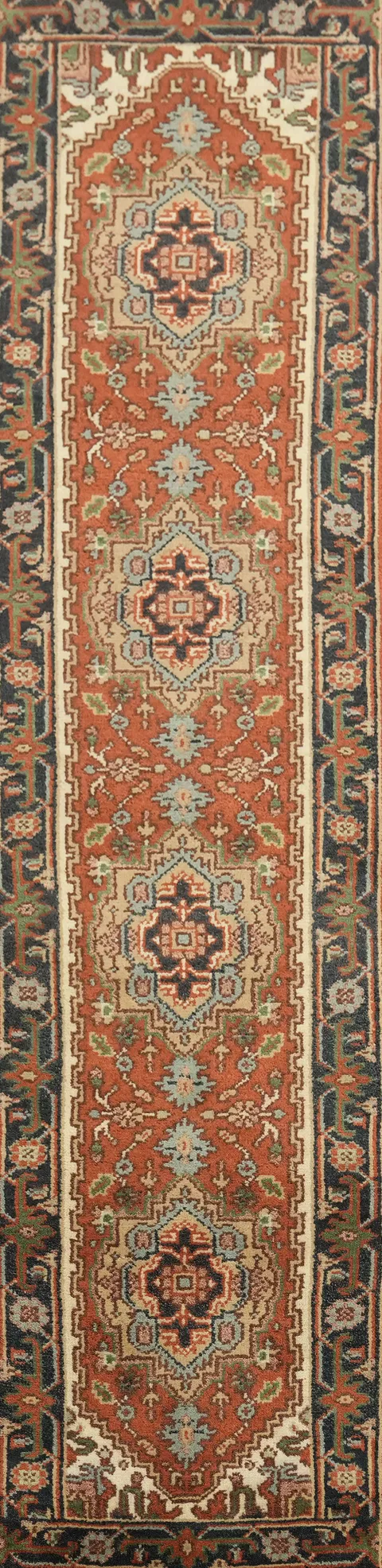 Rustic Hallway Runner with Timeless Floral Motifs 2x10