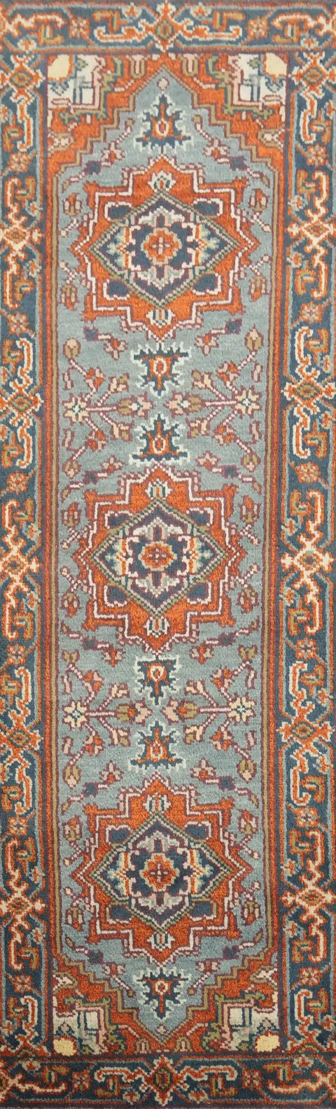 Stylish Heritage-Inspired Geometric Runner Rug 3x8