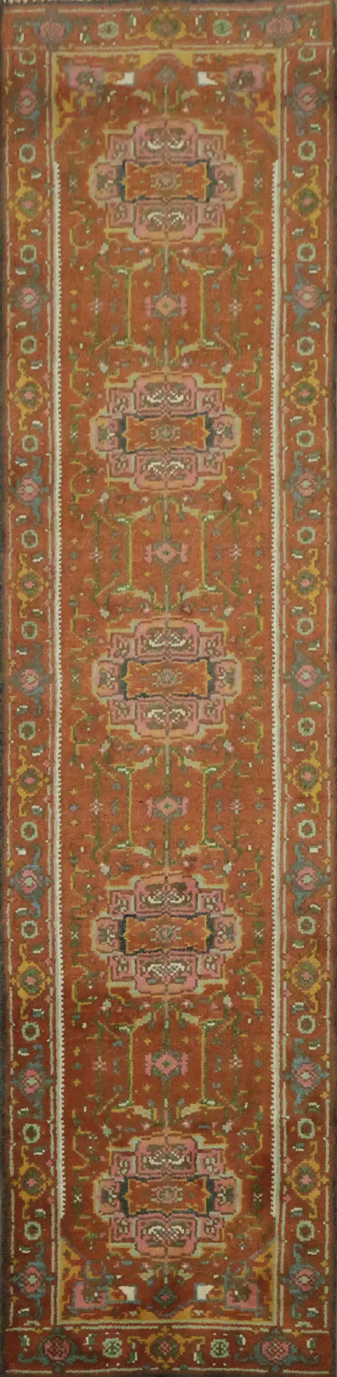 Traditional Long Runner Rug with Warm Earth Tones 2x10
