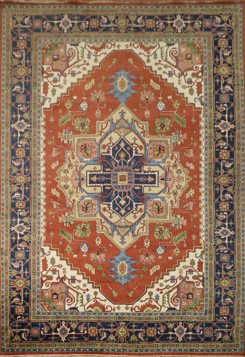 12'x18' Palace Traditional Hand-Knotted Heriz-Serapi Rug