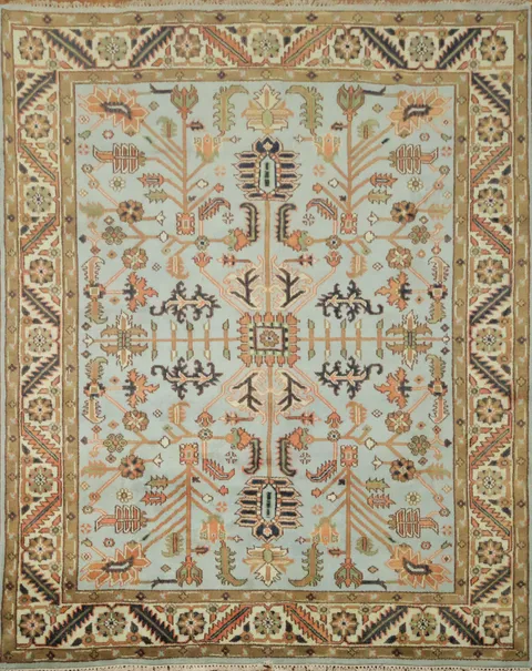 Luxurious Traditional Light Blue Ziegler Area Rug 8x10 ft