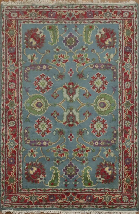 Luxurious Handcrafted Blue Oriental Rug 4x6