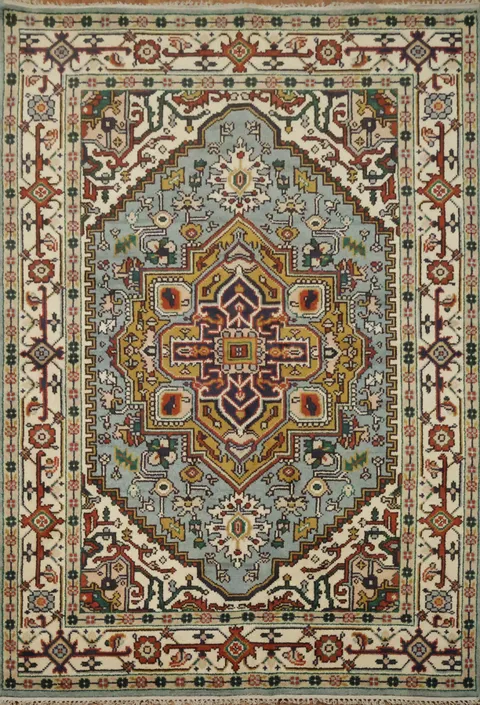 Luxurious Traditional Persian Style Rug Hand-Knotted Wool 6'x9'