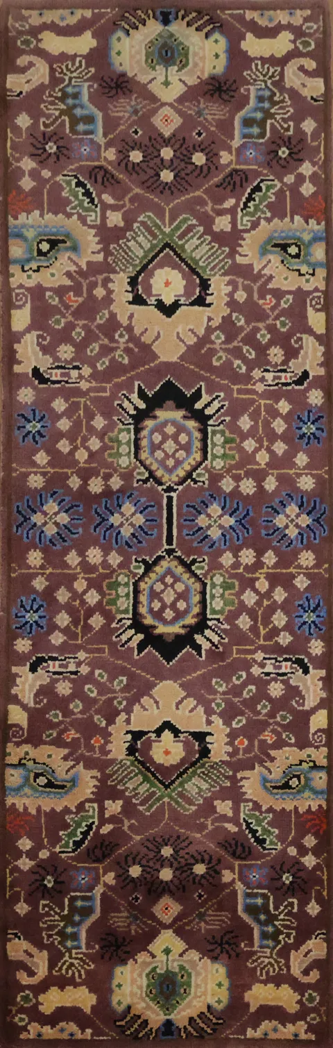 Deep Burgundy Wine Red Floral Runner 7' 10'' X 2' 6''