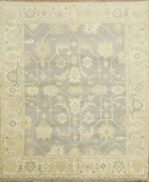 Oushak Indian Beige and Gray Rug with Timeless Design 8x10