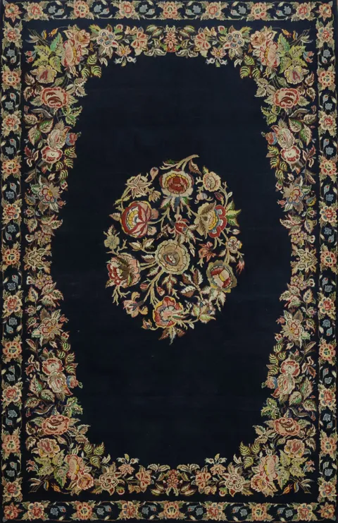 Kashan Persian Wool Rug 5x7