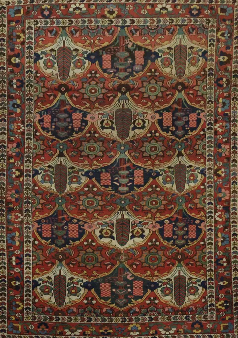 Antique Bakhtiari Persian Wool Rug 5x7