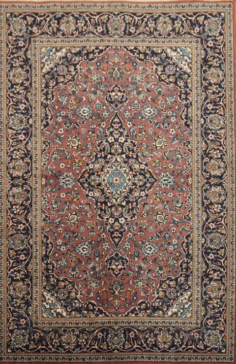 Traditional Kashan Oriental Wool Rug 5x7