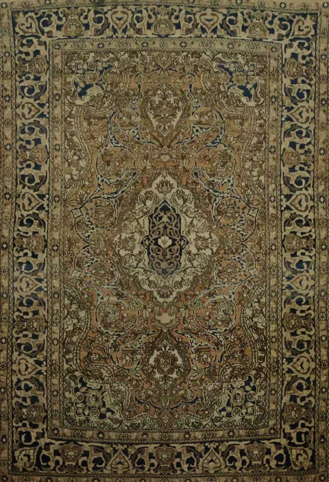 Antique Sarouk Farahan Wool Persian Rug 5x7