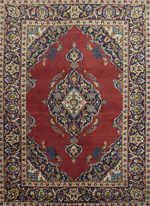 Traditional Wool Kashan Persian Rug 4x5