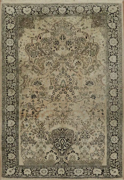 Silk Kashmir Oriental Rug 4x6