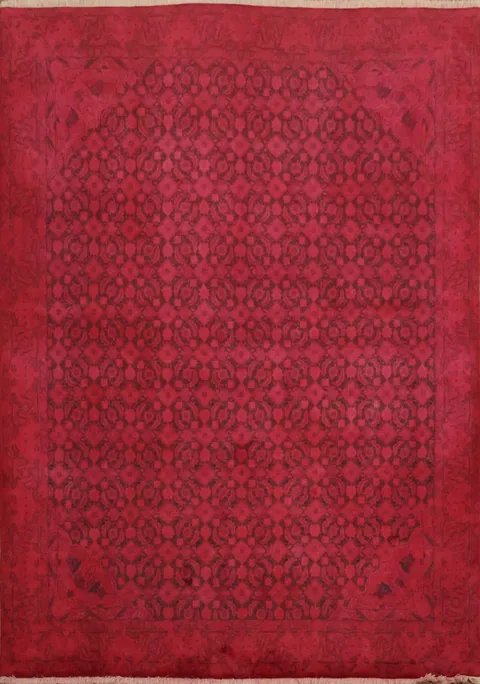 Over Dyed Kashan Persian Wool Area Rug 7x9