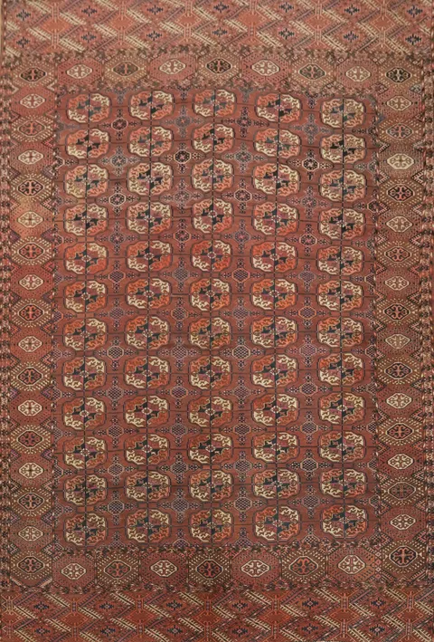 Antique Turkoman Oriental Tribal Wool Area Rug 7x10