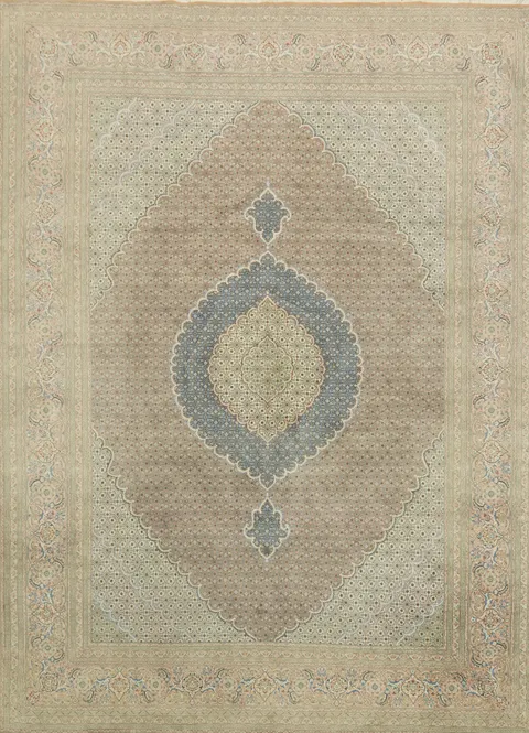 Fine Geometric Wool Tabriz Persian Area Rug 8x11