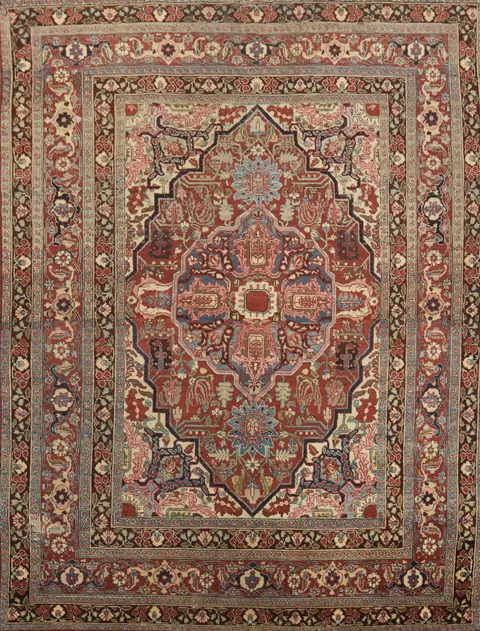 Mashad Persian Wool Area Rug 6x9