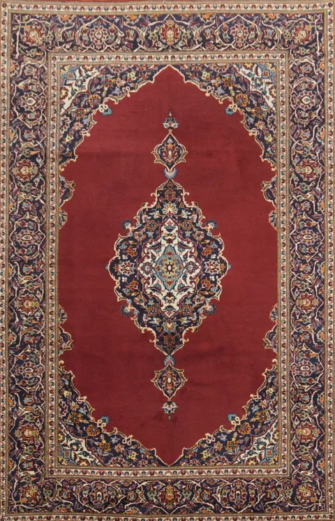 Kashan Persian Wool Area Rug 7x10