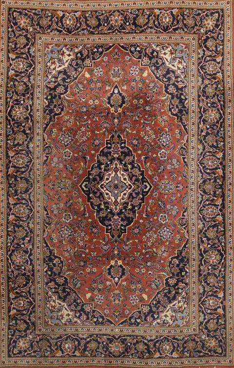 Kashan Persian Wool Area Rug 7x10