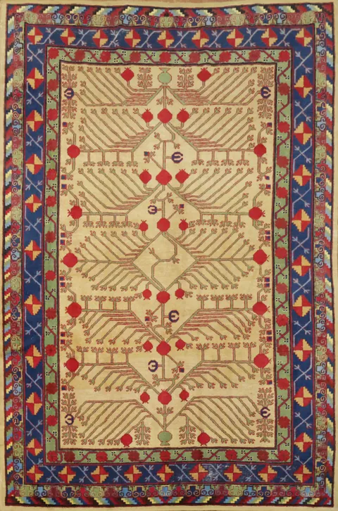 Geometric Wool Khotan Persian Area Rug 6x9