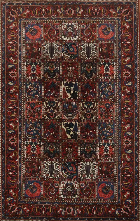 Garden Design Wool Bakhtiari Persian Area Rug 5x8