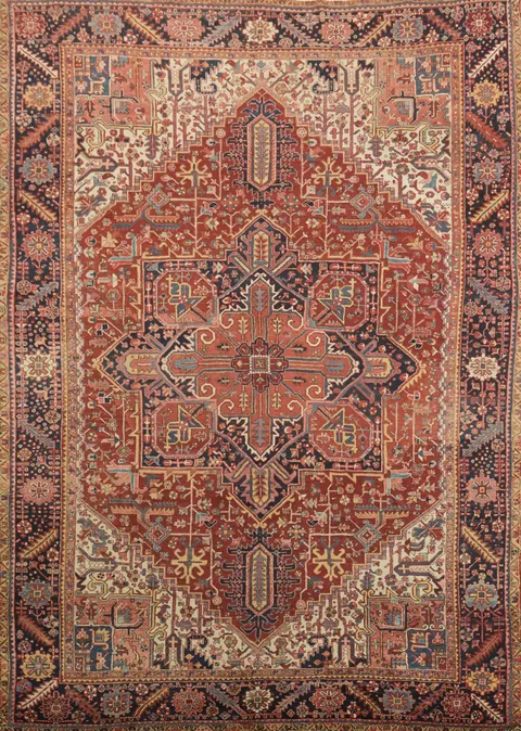 Vintage Geometric Tribal Heriz Persian Area Rug 8x12