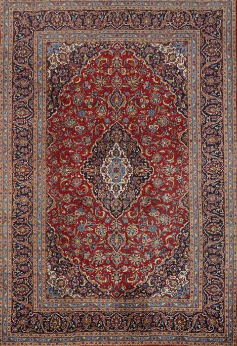 Kashan Persian Wool Area Rug 8x12