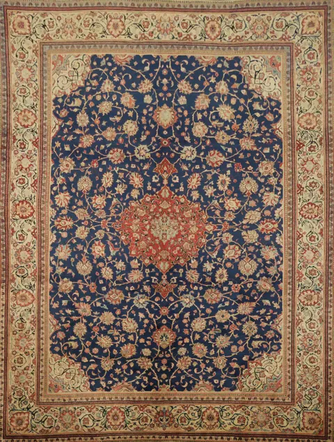 Blue Sarouk Persian Wool Area Rug 9x12