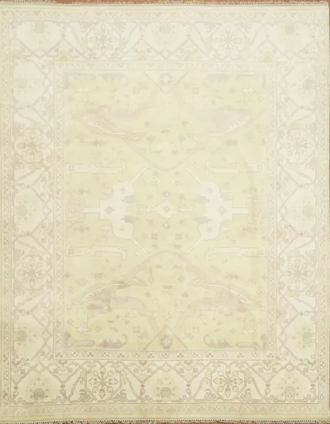 Lemon Green Traditional Oushak Hand Made Area Rug 8x10