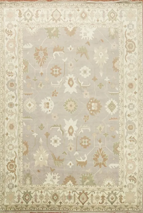 Vintage-Inspired Gray and Beige Palace Rug for Living Spaces 12'x18'