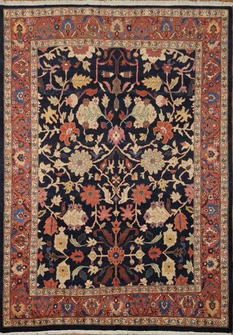 Mahal Persian Sultanabad Wool Blue Rug 7x10