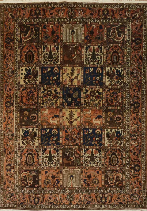 Garden Design Wool Bakhtiari Persian Area Rug 7x10