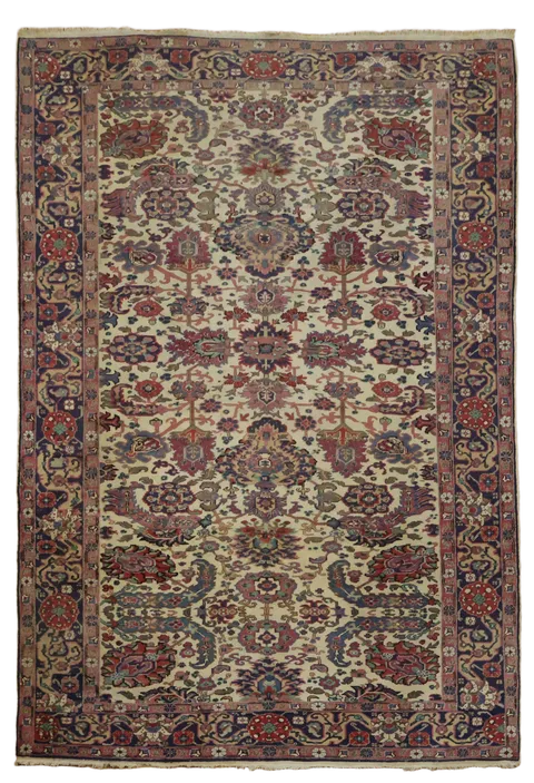 Vintage Wool Ardebil Persian Area Rug 7x10