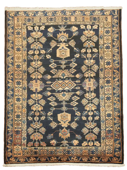 Blue Vintage Wool Lori Persian Area Rug 7x9