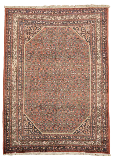 Vintage Hamedan Persian Wool Area Rug 7x10