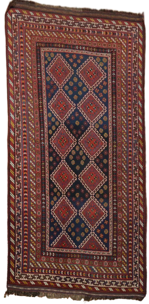 Blue Wool Tribal Lori Persian Area Rug 5x10