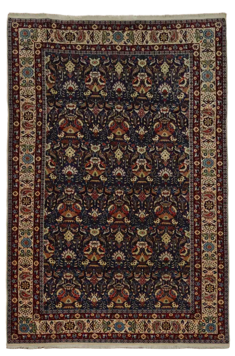 Blue Ardebil Persian Wool Area Rug 6x10
