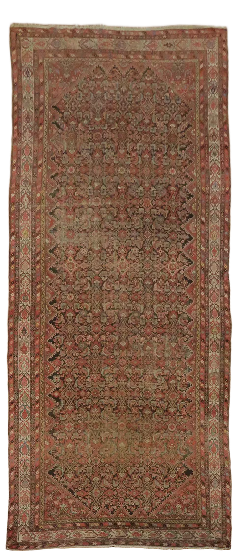 Pre-1900 Antique Malayer Persian Large Wool Rug 7x17