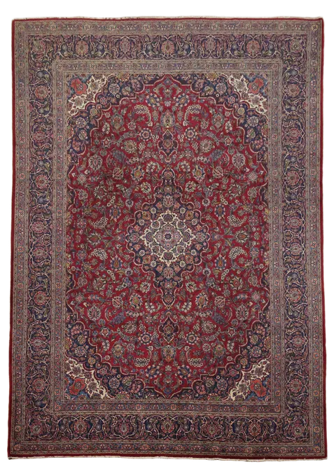 Top Quality Wool Persian Kashan Area Rug 9x12