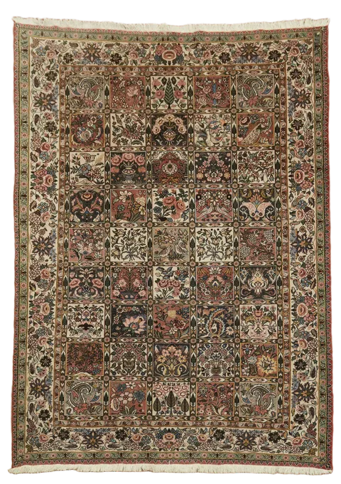 Bakhtiari Persian Wool Birds Design Area Rug 7x10