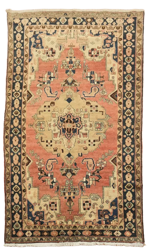Hamedan Persian Floral Wool Rug 5x8