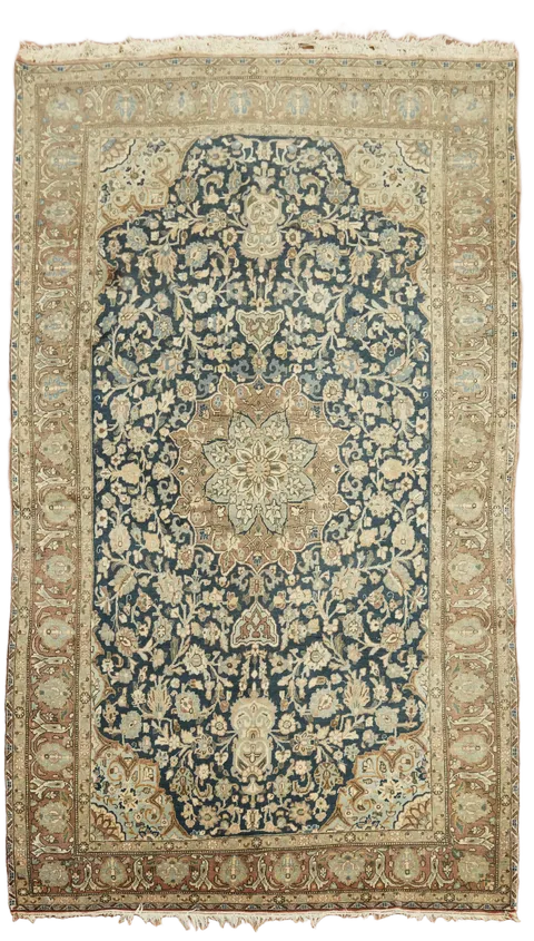 Floral Wool Kashan Persian Area Rug 5x8