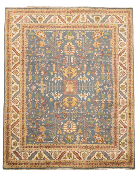 12'x15' All-Over Light Blue Ziegler Hand-Knotted Wool Rug