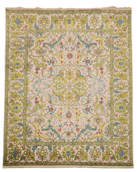 12'x15' Pink and Yellow Ziegler Hand-Knotted Large Rug
