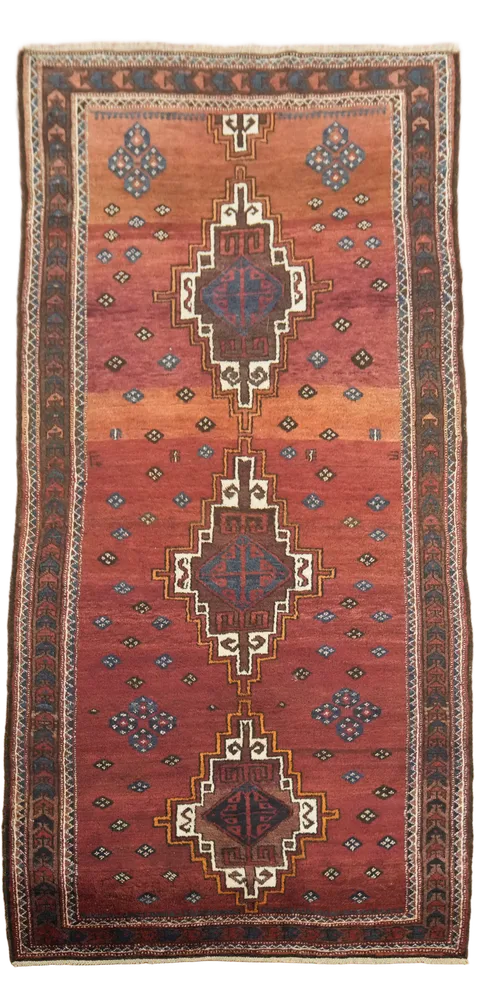Vintage Tribal Wool Zanjan Persian Rug 4x8