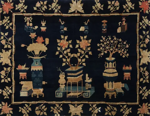 Antique Chinese Art Deco Wool Area Rug6x8