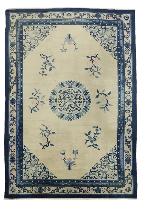 Vintage Art Deco Chinese Wool Area Rug 7x10