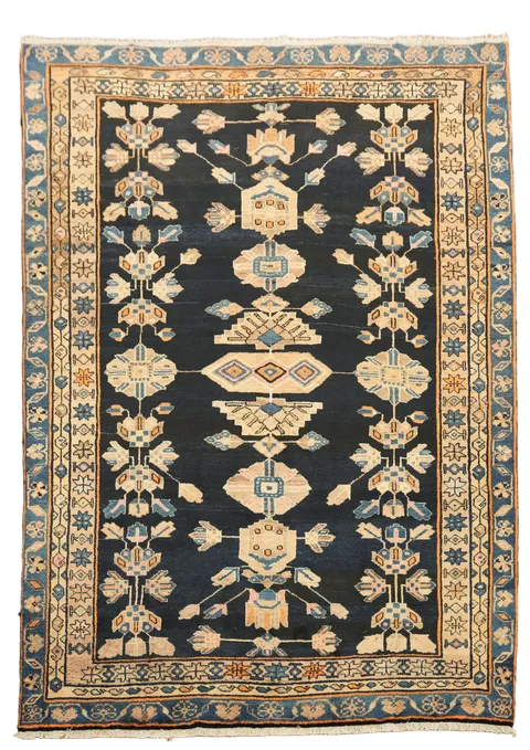 Blue Tribal Lori Persian Wool Area Rug 7x9