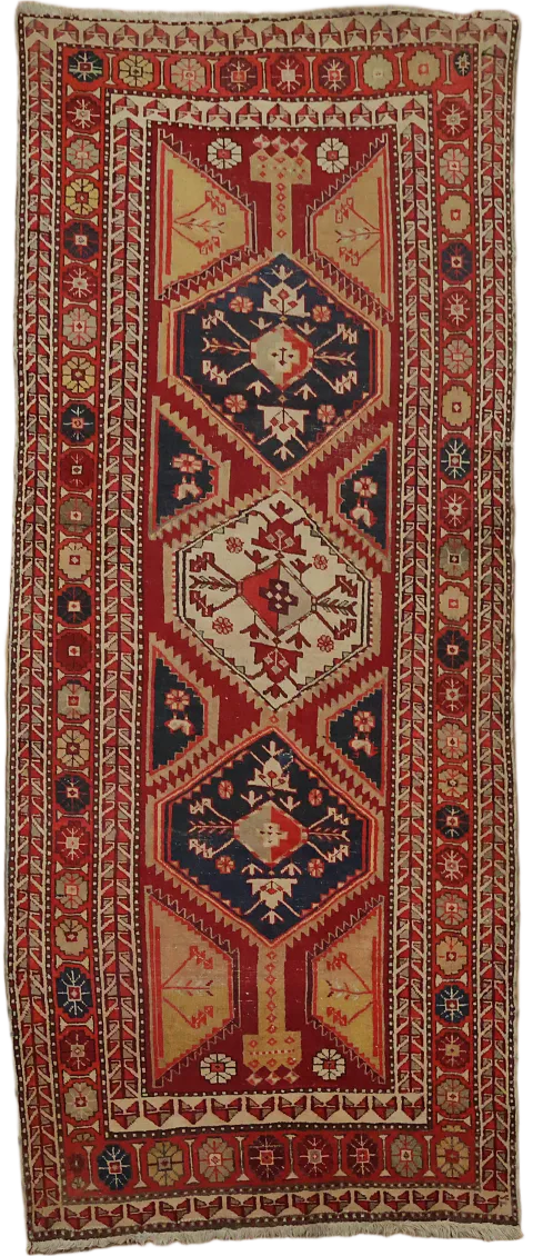 VIntage Wool Ardebil Persian Rug 4x8