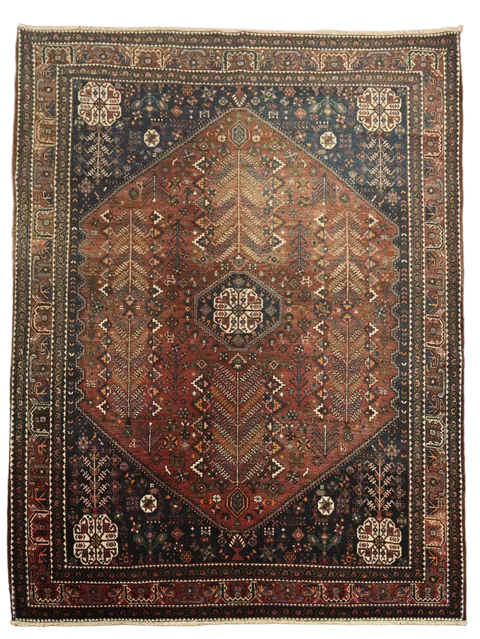 Vintage Shiraz Persian Wool Rug 5x7